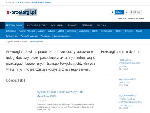 Przetargi na dostawy - e-przetargi.pl