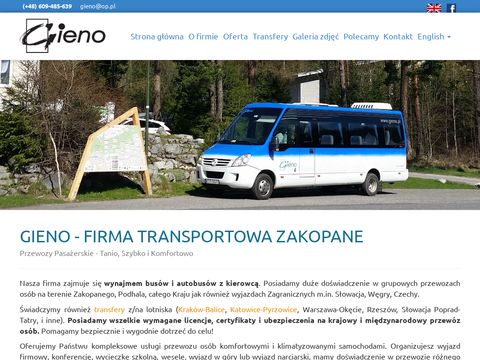 Gieno Bus-Transfer Balice Zakopane Pyrzowice Poprad Transport