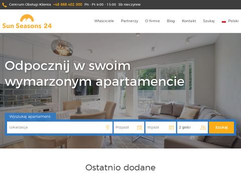 Apartamenty SunSeasons24 w Ustroniu, Karpaczu, Wiśle Kołobrzegu