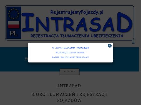 Rejestracja samochodu biuro tłumaczeń INTRASAD