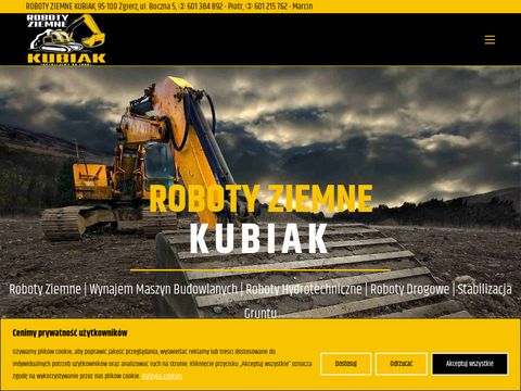 www.kubiak-koparki.pl - roboty ziemne