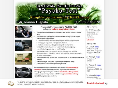 Badania psychotechniczne - pracownia psycho-test