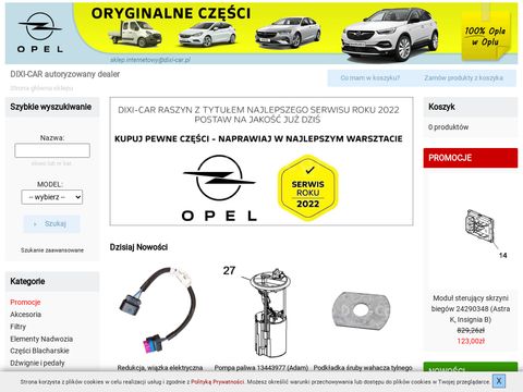 Oryginalne części Opel - Sklep Dixi-Car