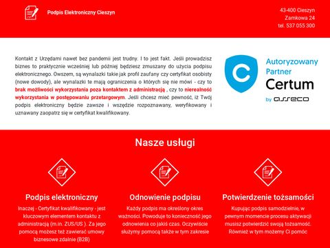 Certyfikat kwalifikowany cieszyn - podpis.komputery.cieszyn.pl